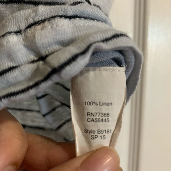 Madewell BW Striped Cap Sleeves Linen Top - Picture 4 of 5